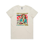 Retro Coffee Woman Women's AS Colour T-shirt Natural Womens T-shirt Coffee Printed In Australia Retro