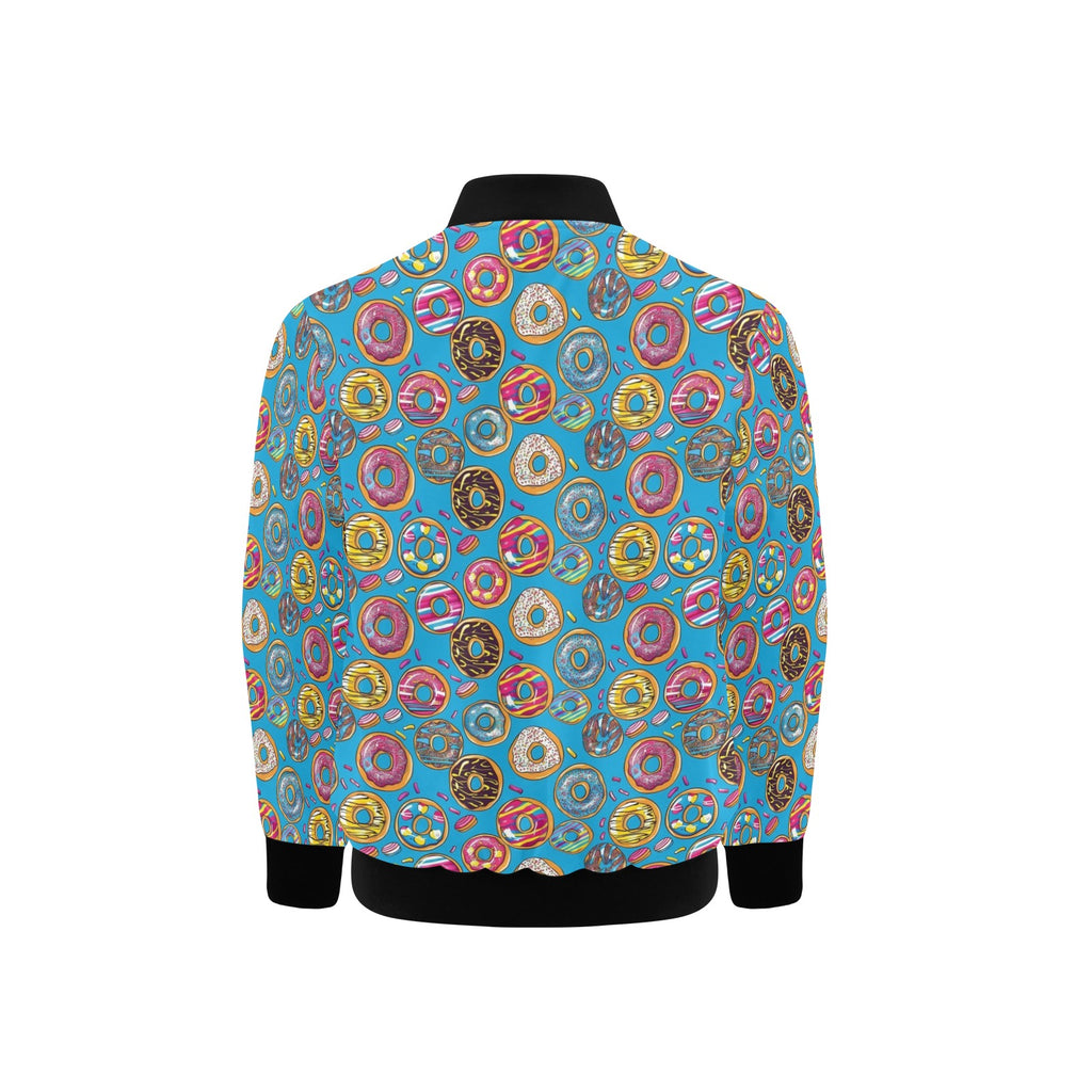 Doughnuts On Blue Kids Bomber Jacket