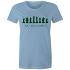 Are You Game, Chess - Womens T-shirt Carolina Blue Womens T-shirt Chess Games Printed In Australia