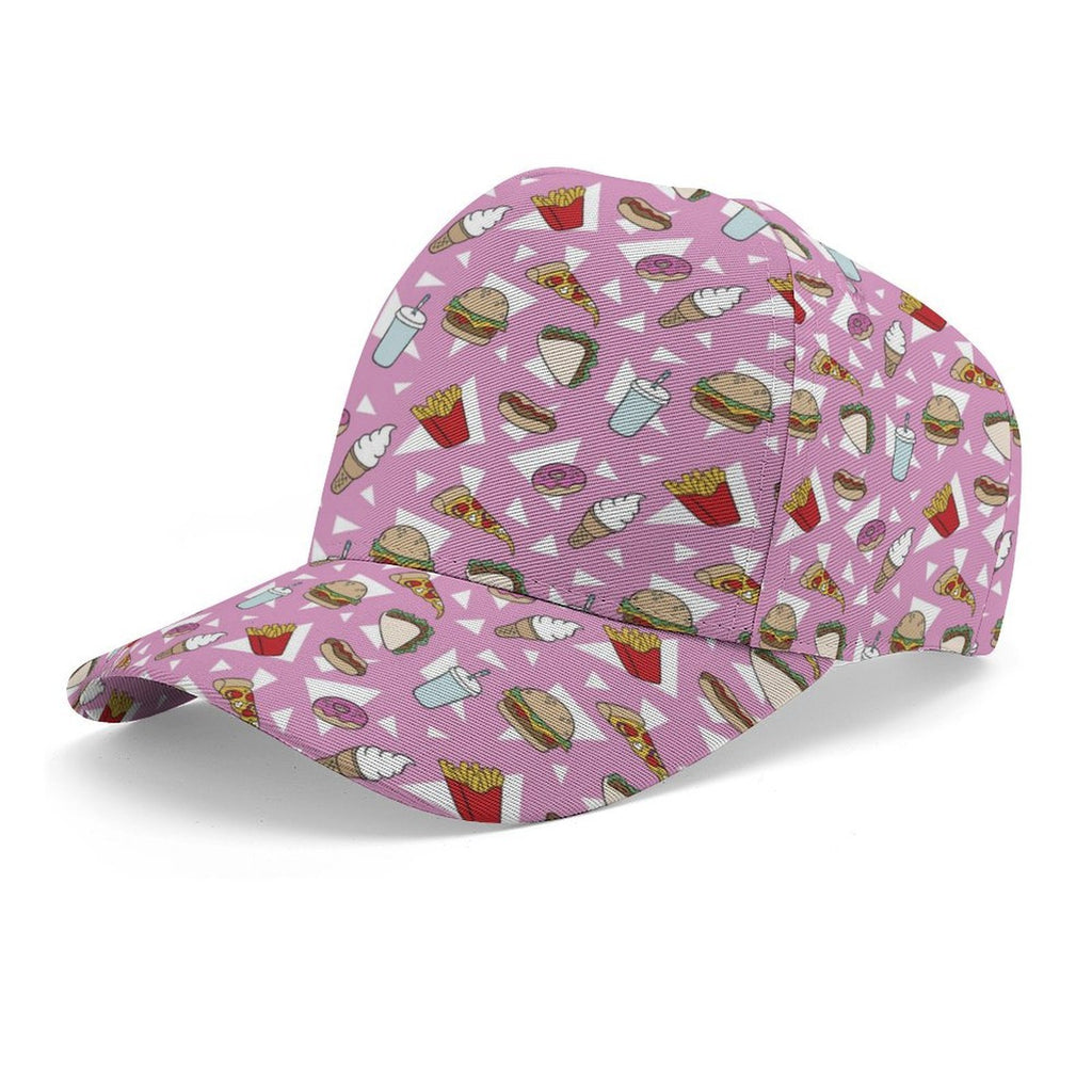 Fast Food Kids Baseball Cap white One size Kids Baseball Hat Food Printed Offshore
