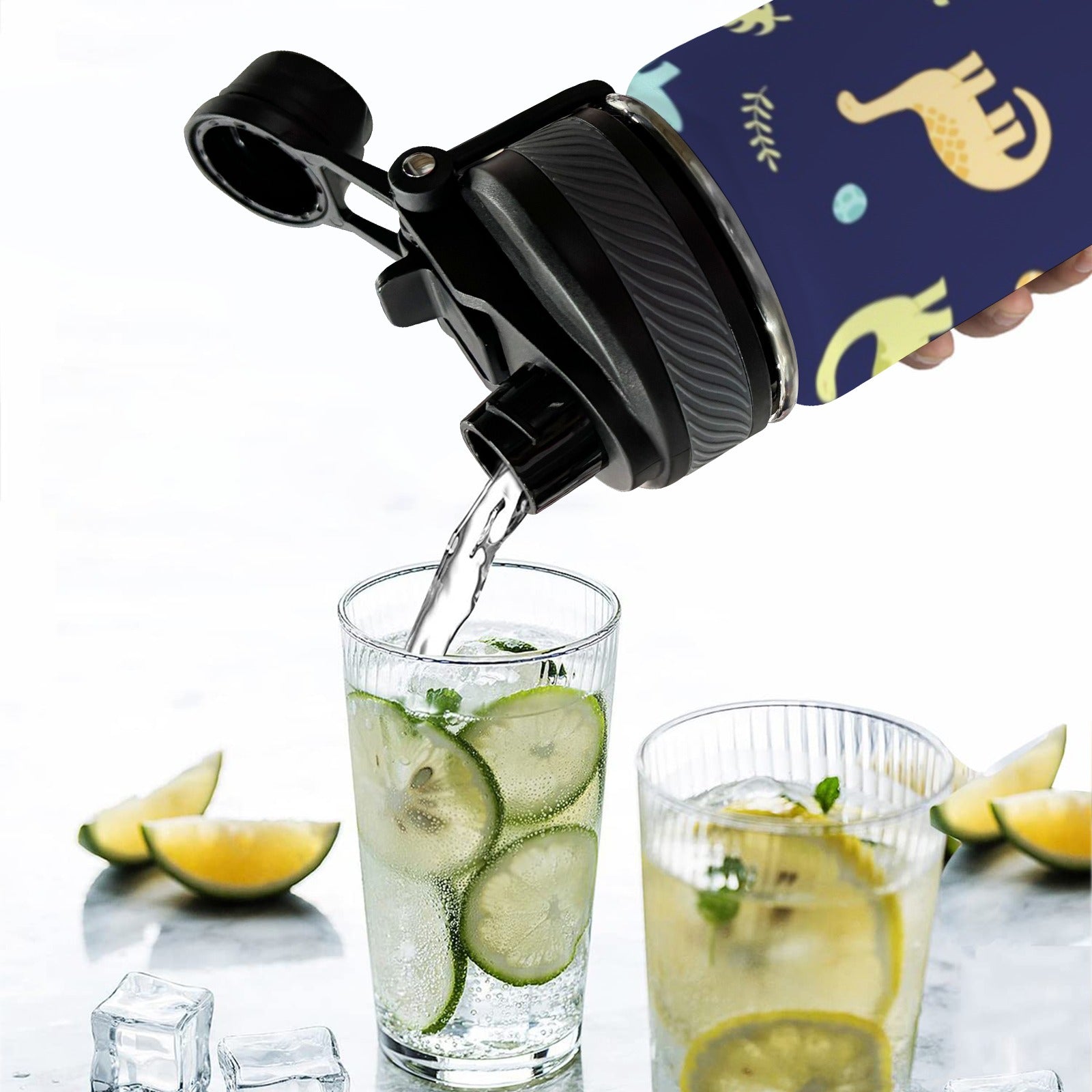 Dinosaurs - Insulated Water Bottle with Dual-Use Lid (18oz) Insulated Water Bottle with Dual-Use Lid (18oz) animal Printed Offshore