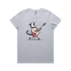 Cat Playing Guitar Women's AS Colour T-shirt Powder Womens T-shirt animal Music Printed In Australia