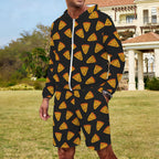 Pizzas Men's Lightweight Sun Hoodie & Shorts Set Men's Lightweight Sun Hoodie & Shorts Food Printed Offshore