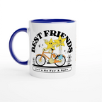 Personalised - Best Friends - White 11oz Ceramic Mug with Colour Inside Ceramic Blue Personalised 11oz Mug customise Globally Fulfilled personalise Retro