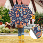 Cute Fox Floral Kids Safe Round Corner Umbrella Kids Safe Round Corner Umbrella animal Printed Offshore
