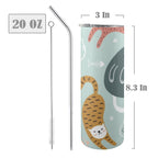 Cat Stretch - 20oz Tall Skinny Tumbler with Lid and Straw