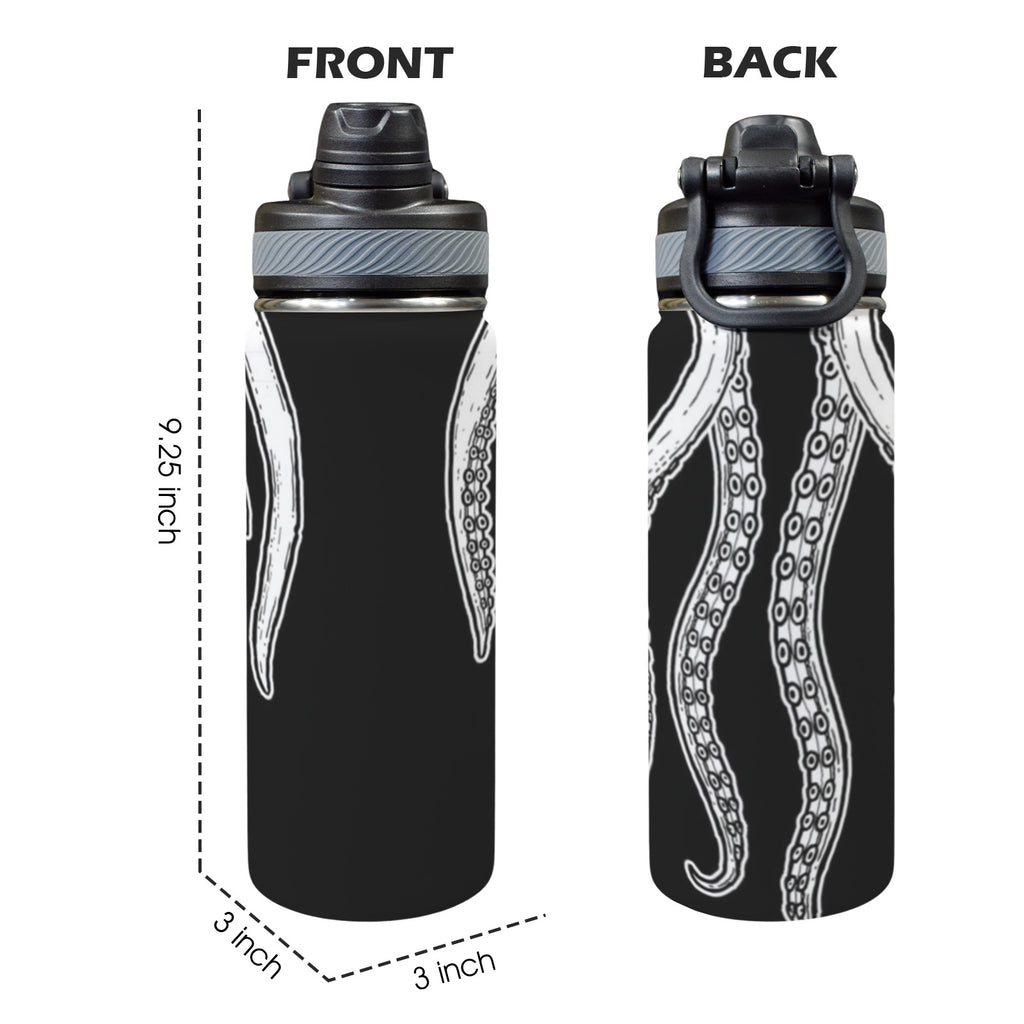 Octopus Tentacles - Insulated Water Bottle with Dual-Use Lid (18oz) Insulated Water Bottle with Dual-Use Lid (18oz) animal Ocean Printed Offshore