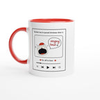 White 11oz Ceramic Mug with Colour Inside Ceramic Red Christmas Colour Mug Christmas Globally Fulfilled