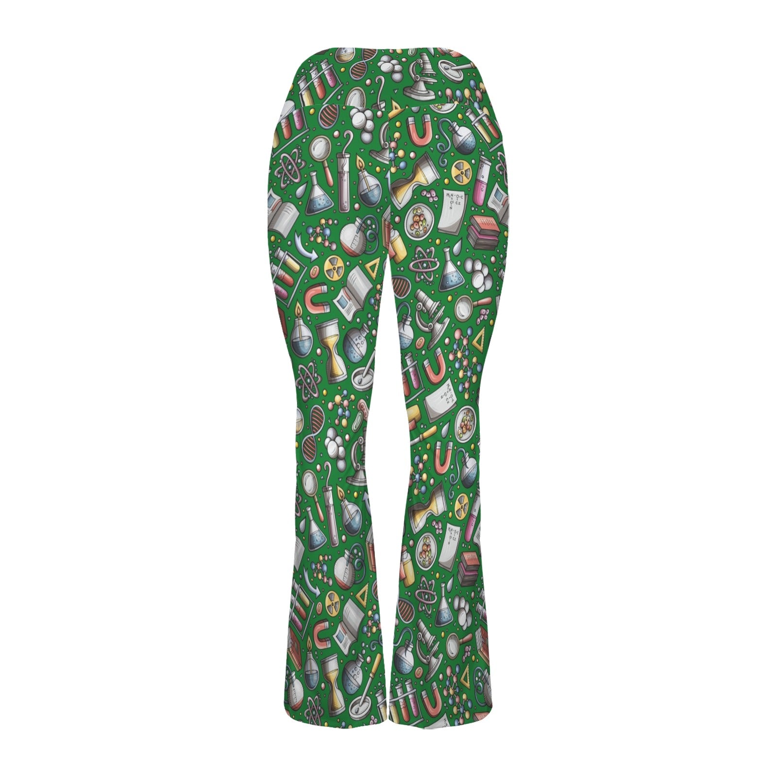 Science Love High Waist Crossover Tummy Control Flare Leggings High Waist Flare Leggings Printed Offshore Science