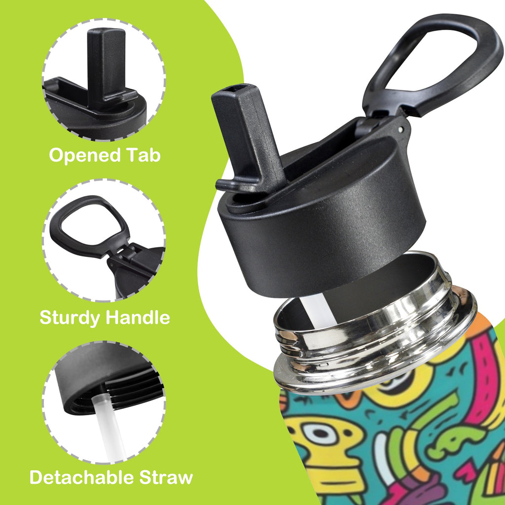 Crazy Characters 12oz Kids Water Bottle with Straw Lid