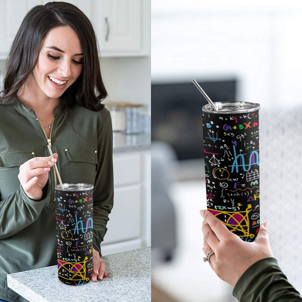 Math Scribbles 20oz Tall Skinny Tumbler with Lid and Straw