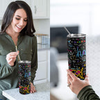 Math Scribbles 20oz Tall Skinny Tumbler with Lid and Straw