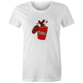 Christmas Coffee - Womens T-shirt White Womens Christmas T-shirt Christmas Printed In Australia