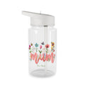 Personalised - Mum, With Flowers And Butterfly - Tritan Water Bottle 16.9oz Transparent Personalised Clear Tritan Water Bottle Globally Fulfilled