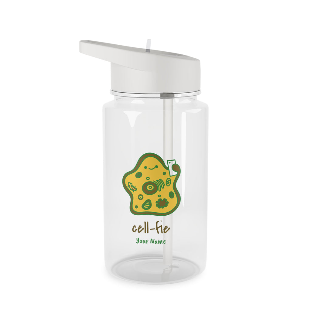 Personalised - Cell-fie, Selfie Cell - Clear Tritan Water Bottle
