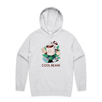 Cool Beans, Coffee - Mens Hoodie White Marle Mens Hoodie Coffee Printed In Australia