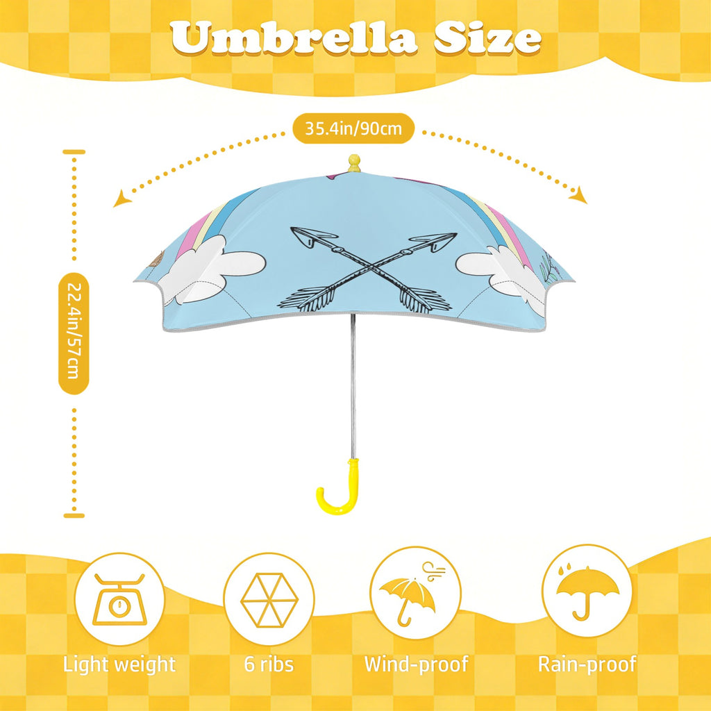 Unicorn On A Rainbow Kids Safe Round Corner Umbrella Kids Safe Round Corner Umbrella animal Printed Offshore