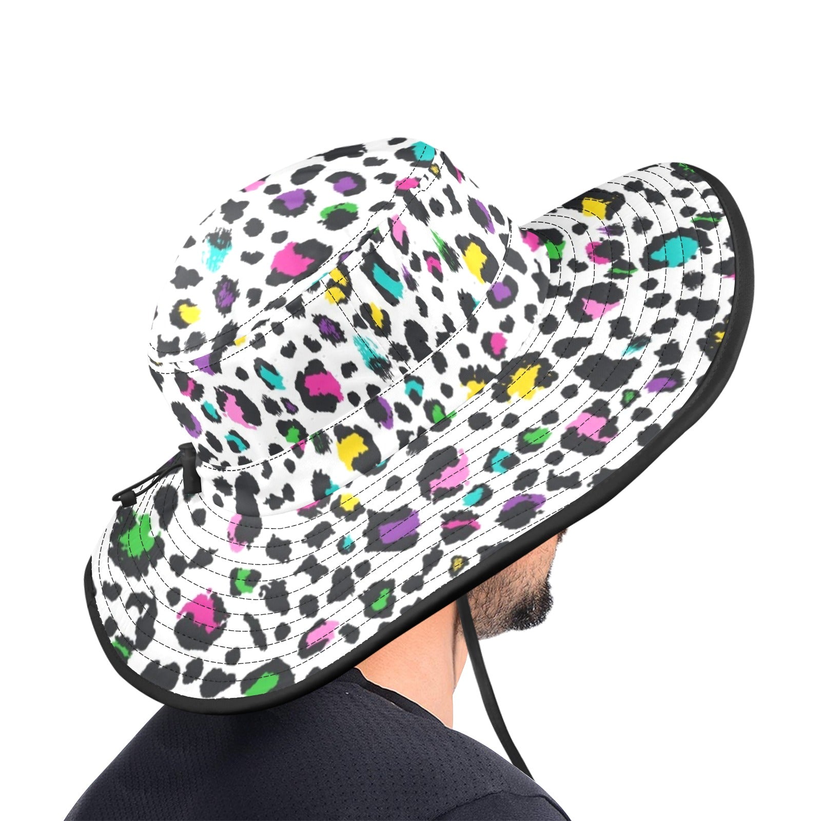 Animal Print In Colour - Wide Brim Bucket Hat Wide Brim Bucket Hat animal Printed Offshore