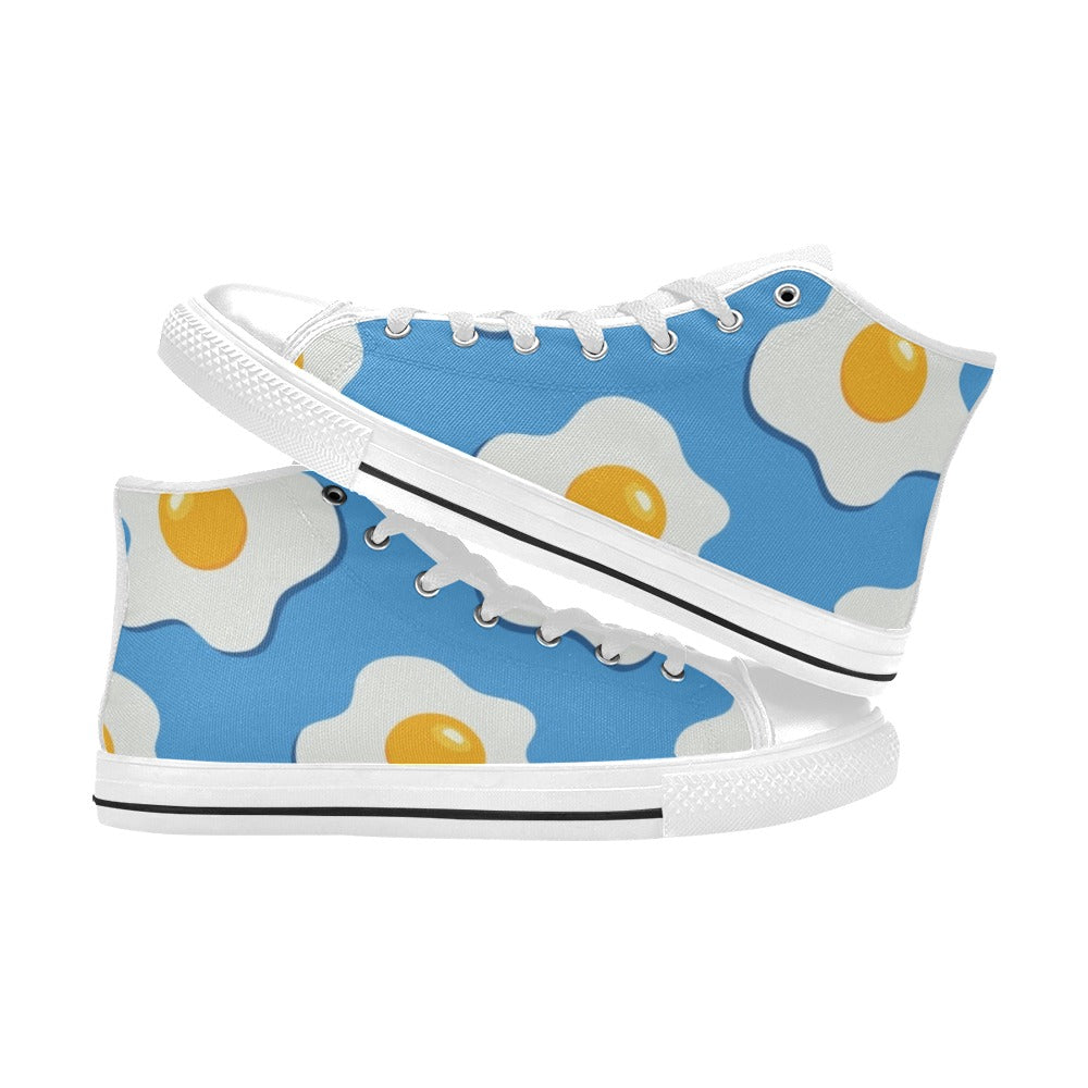 Fried Eggs Men's High Top Canvas Shoes Men's Classic High Top Canvas Shoes Printed Offshore