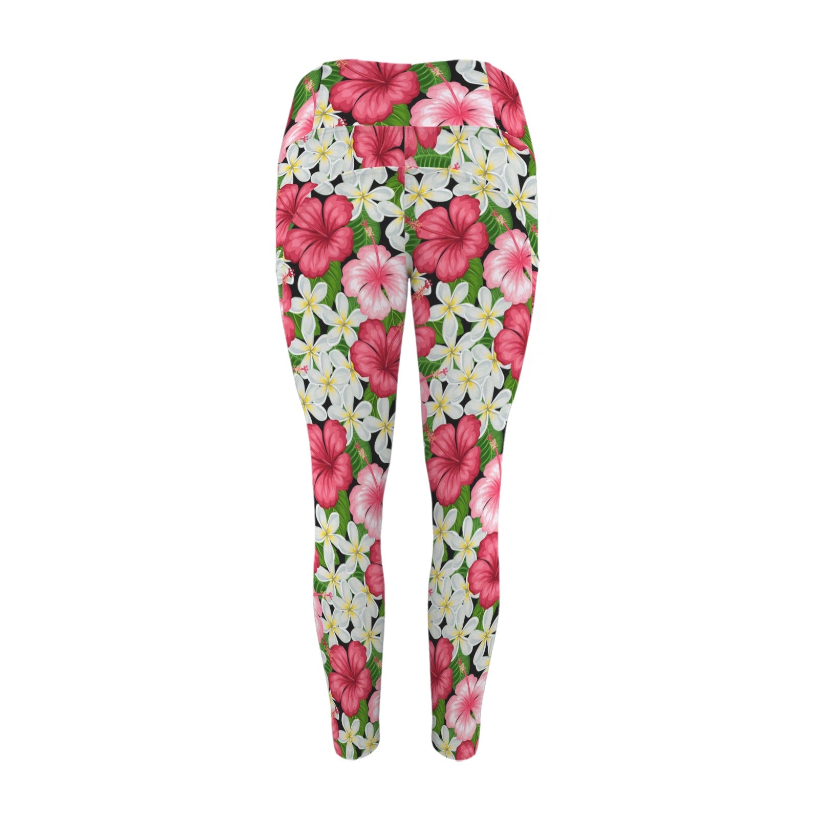 Hibiscus - Women's High Waist Pockets Yoga Leggings