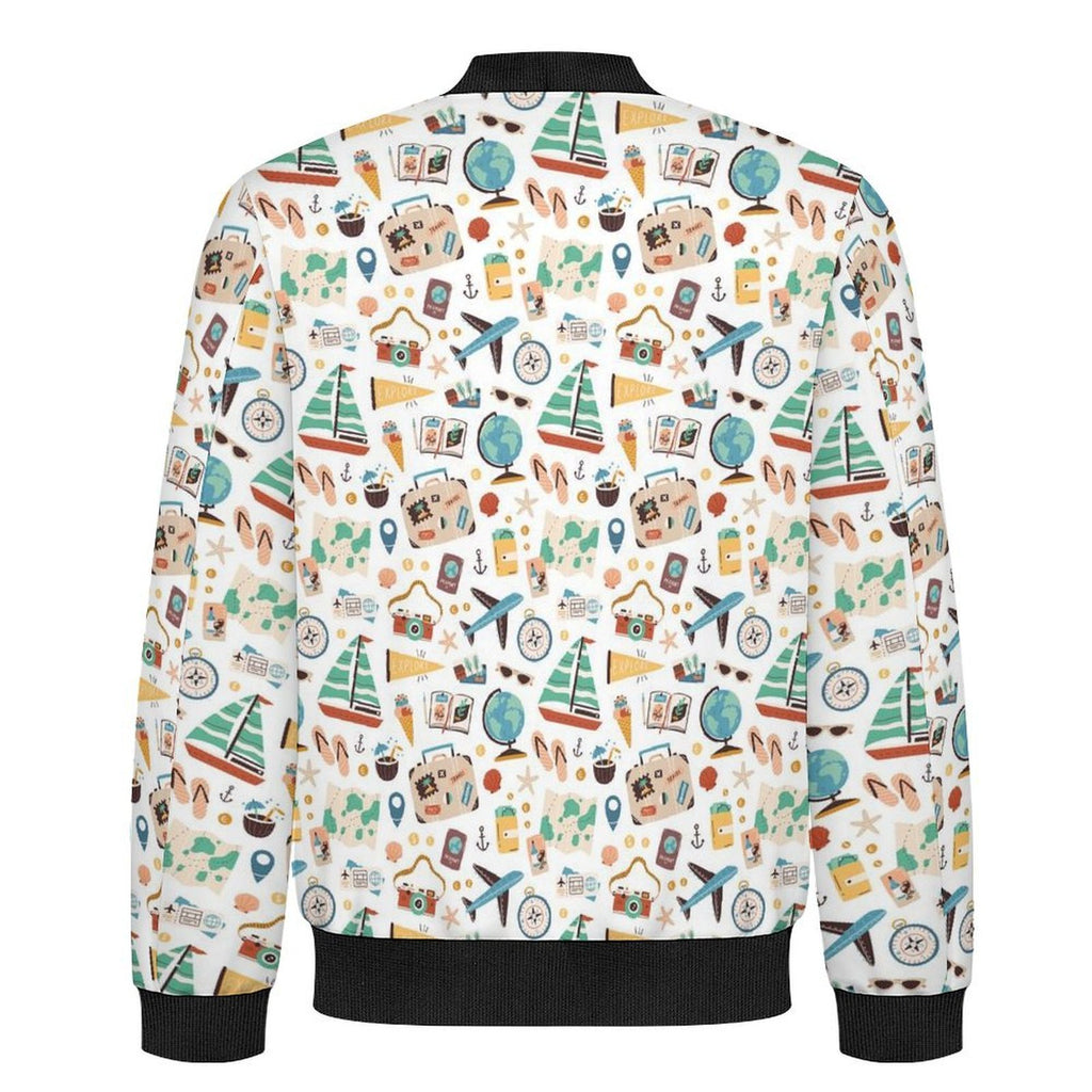 Travel And Explore Men's Casual Zip‑Up Bomber Jacket