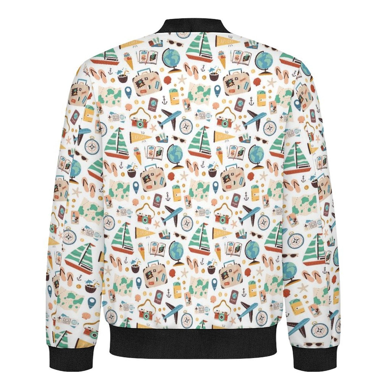 Travel And Explore Men's Casual Zip‑Up Bomber Jacket