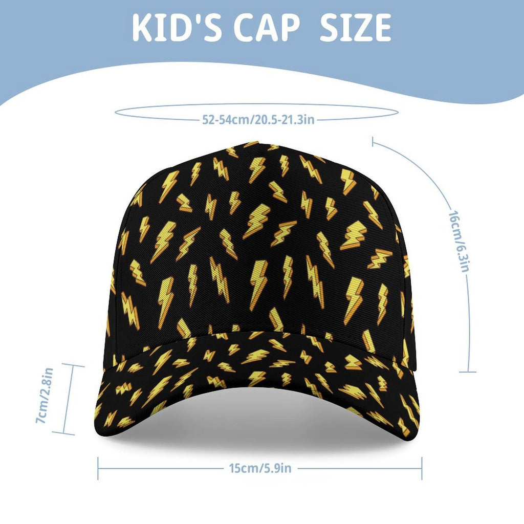 Lightning Bolts Kids Baseball Cap Kids Baseball Hat comic Printed Offshore