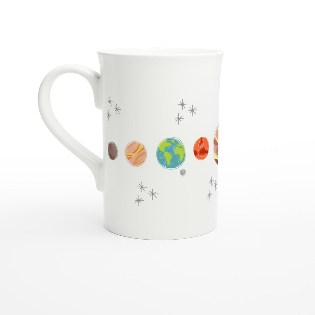 Solar System Planets - White 10oz Porcelain Slim Mug Default Title Porcelain Mug Globally Fulfilled Space
