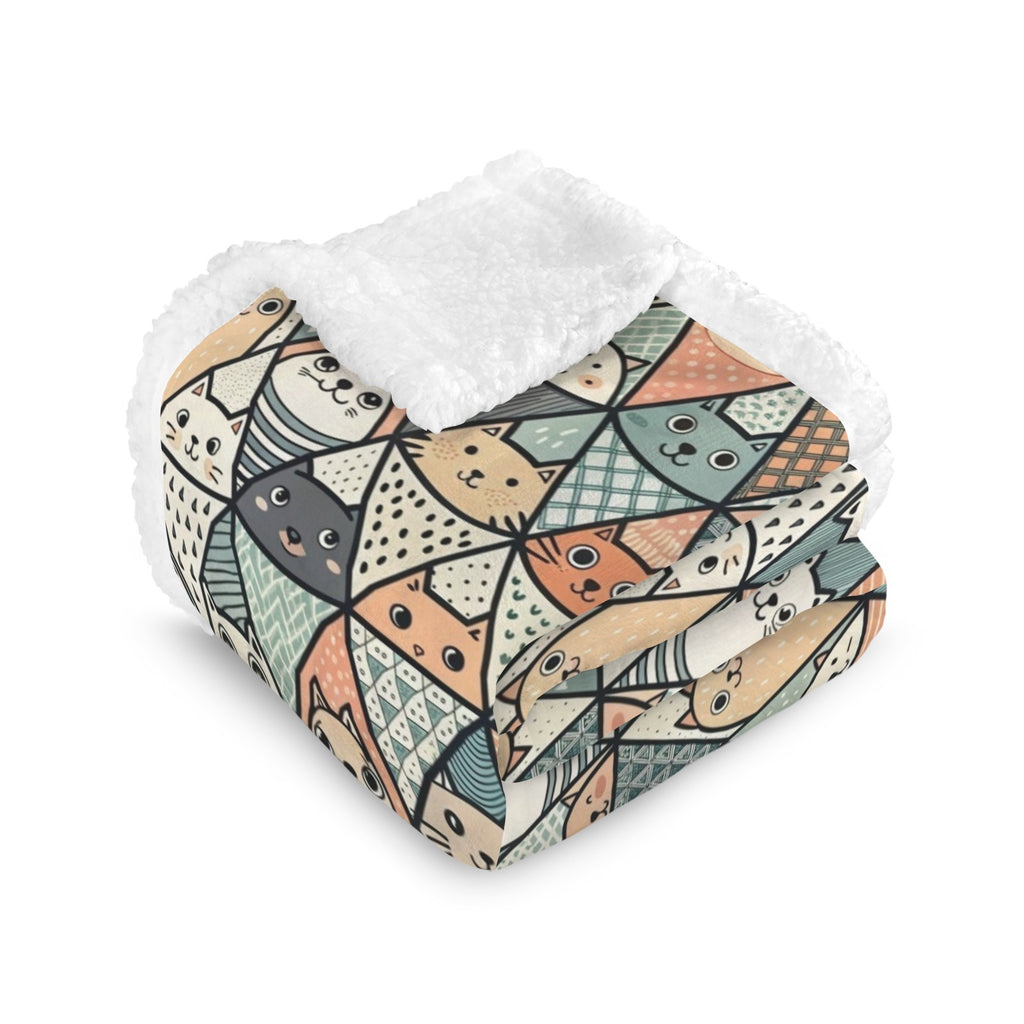 Diamond Cat Pattern - Double-Layer Fleece Blanket 51"x59"