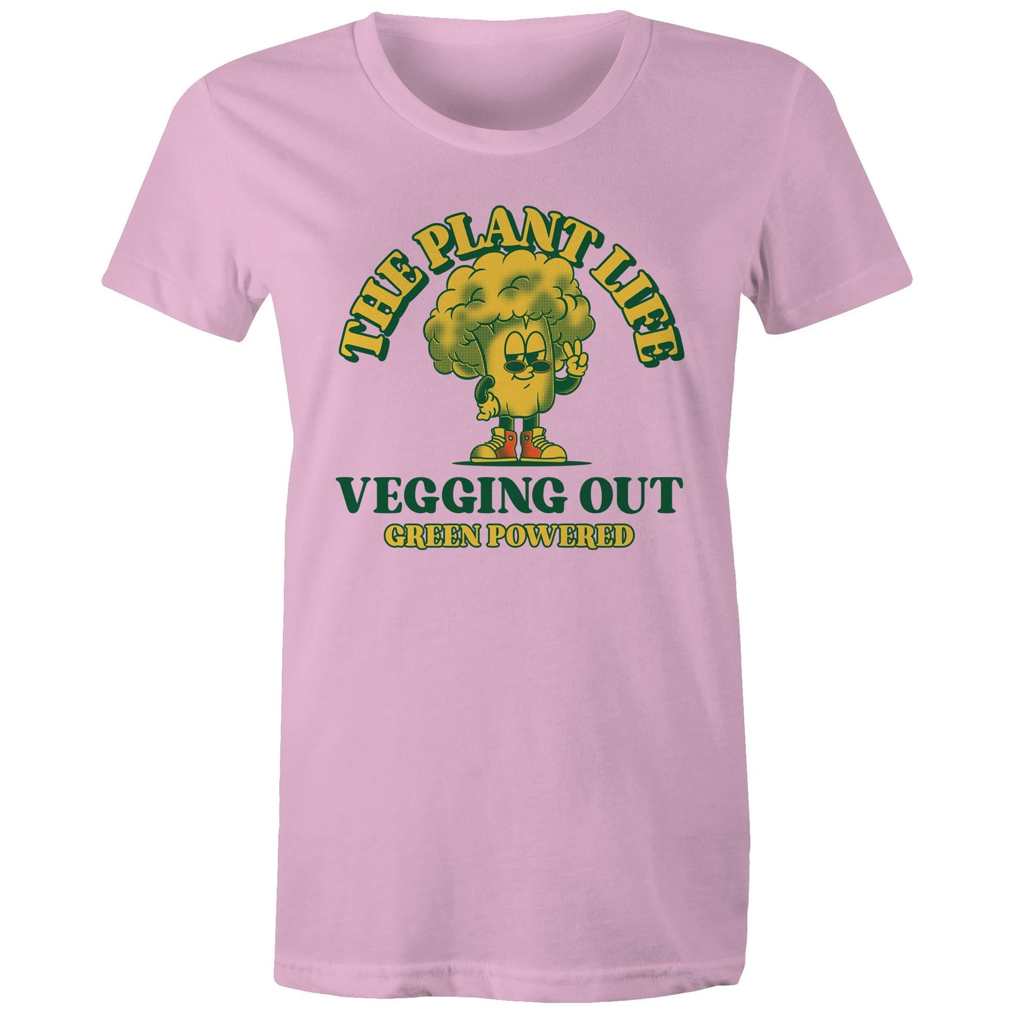 The Plant Life, Vegetarian - Womens T-shirt Pink Womens T-shirt Plants Printed In Australia