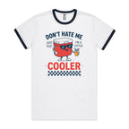 I'm A Little Cooler Men's AS Colour Ringer Tee White Navy Ringer T-Shirt Printed In Australia