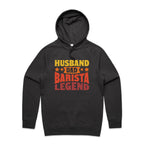 Husband, Dad Barista, Legend Men's AS Colour Hoodie Coal Mens Hoodie Coffee Dad Printed In Australia