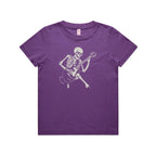 Skeleton Playing Guitar Kid's AS Colour T-shirt Purple Kids Youth T-shirt Music Printed In Australia