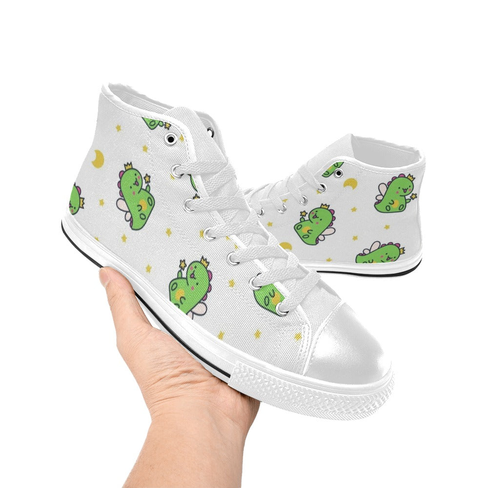Dinosaur Fairy - Kids' High Top Canvas Shoes Kids High Top Canvas Shoes animal Printed Offshore