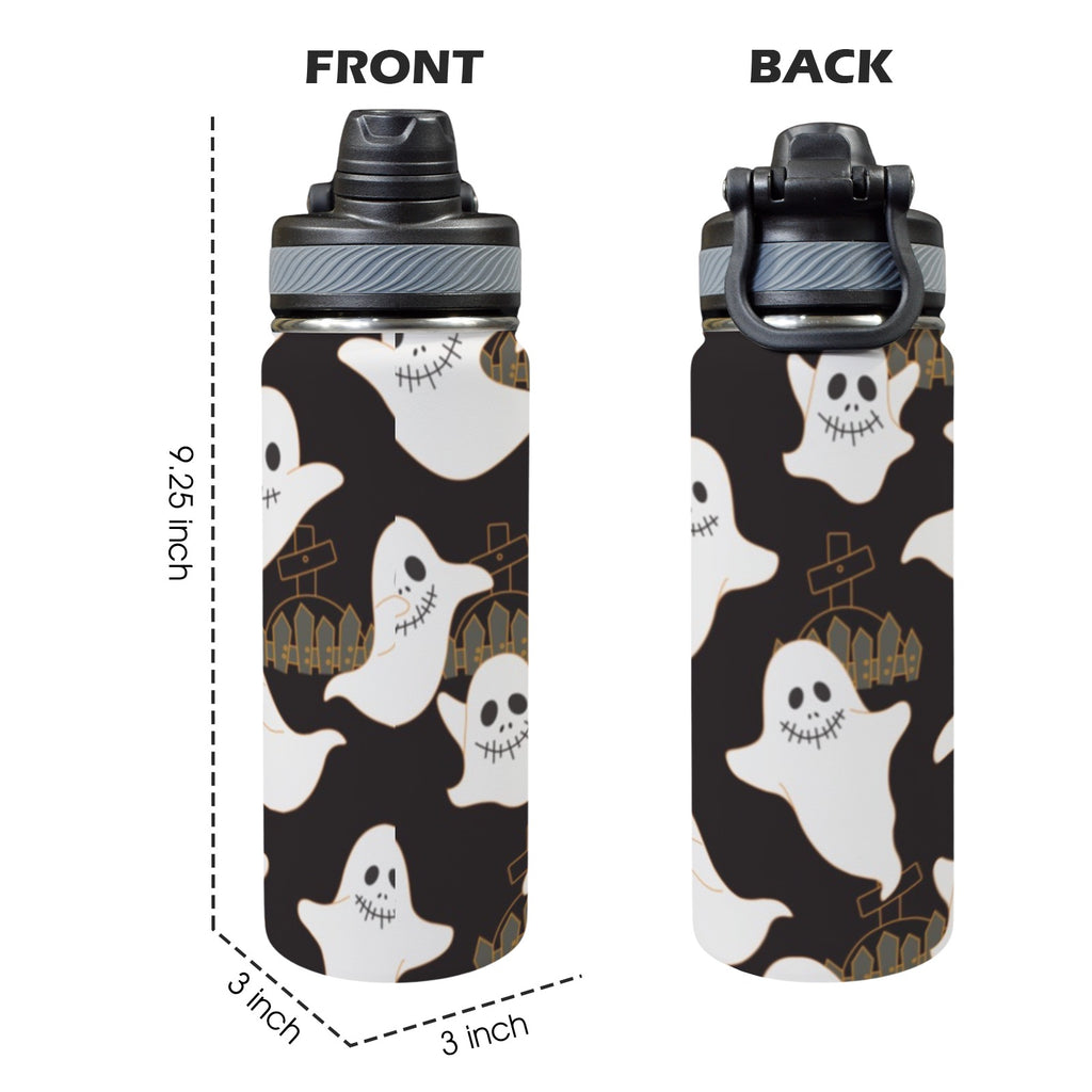 Ghosts - Insulated Water Bottle with Dual-Use Lid (18oz) Insulated Water Bottle with Dual-Use Lid (18oz) Halloween Printed Offshore