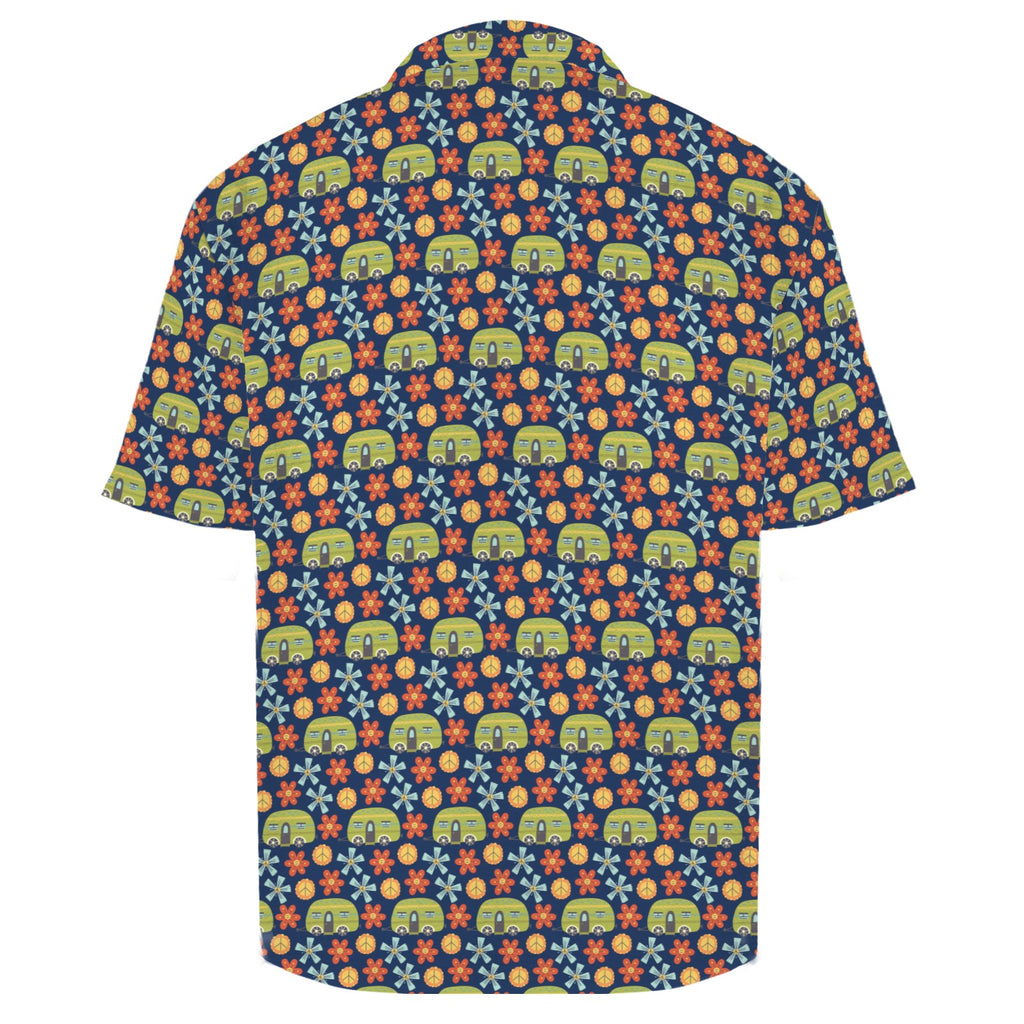 Hippie Caravan Men's Crinkle Hawaiian Shirt