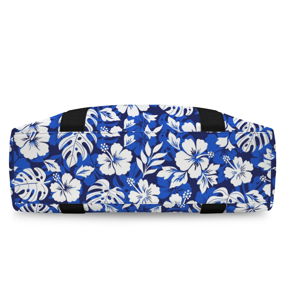 Blue Hawaiian Floral Duffle Bag-Simple (Model 1715) Duffle Bag-Simple (1715)