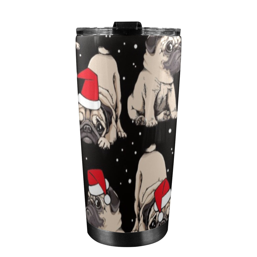 Christmas Dogs - 20oz Mobile Tumbler with Lid (Black Lock) 20oz Travel Mug Christmas Printed Offshore