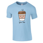 Personalised - Coffee Characters - Classic Unisex Crewneck T-shirt Light Blue Personalised T-shirt Coffee Customise Globally Fulfilled Personalise