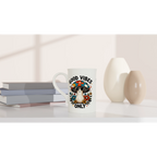 Personalised Good Vibes Only, Hippie Mushroom With Sunglasses White 10oz Porcelain Slim Mug Personalised Porcelain Mug Globally Fulfilled