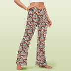 Coffee Van High Waist Crossover Tummy Control Flare Leggings High Waist Flare Leggings Coffee Printed Offshore