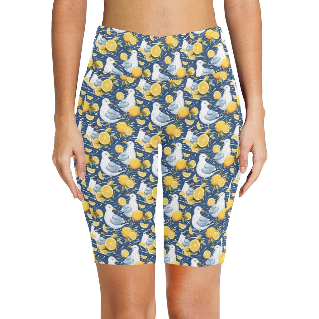 Lemon Seagull Women's Bike Shorts With Side Pockets