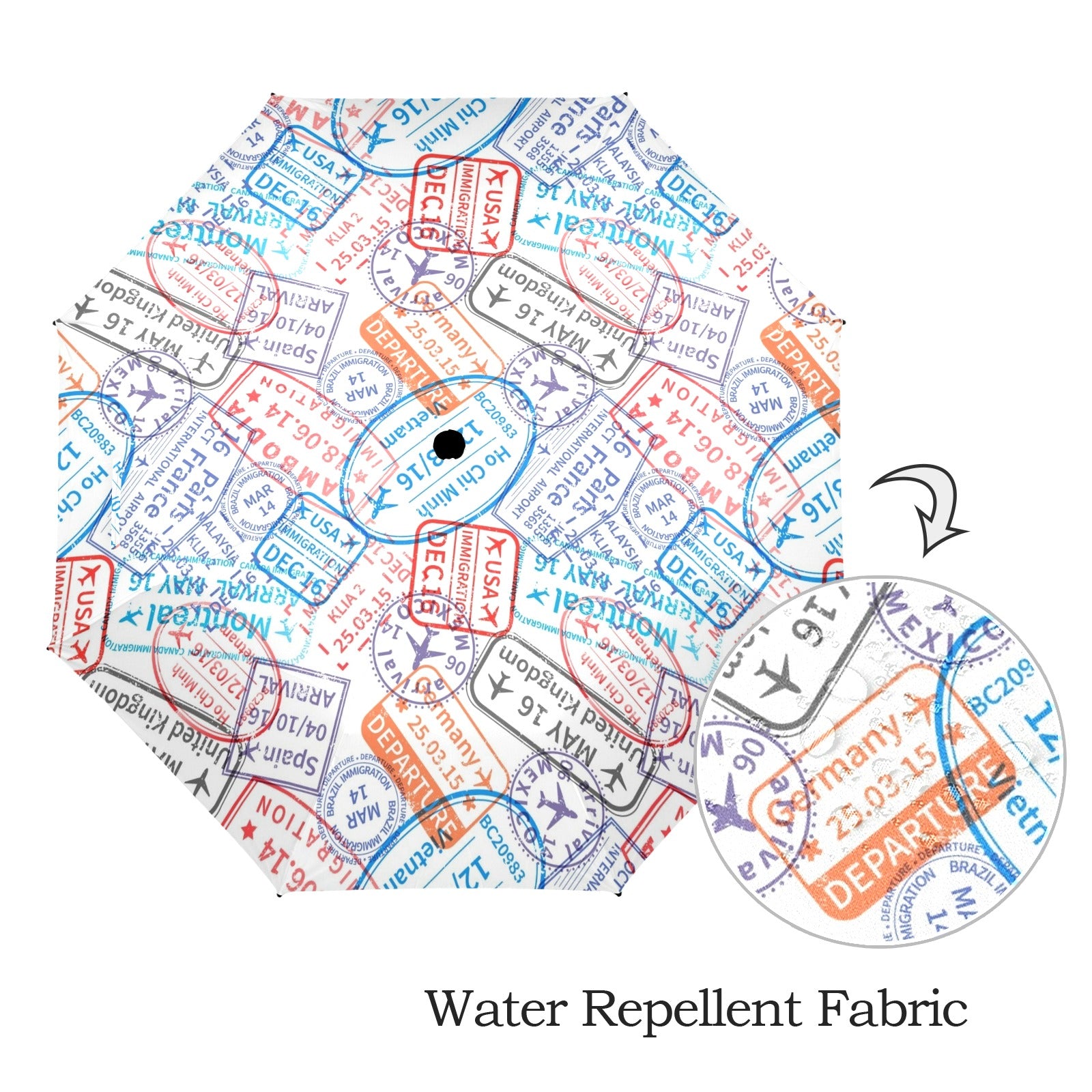 Travel Stamps - Semi-Automatic Foldable Umbrella (Model U12) Semi-Automatic Foldable Umbrella (U12)