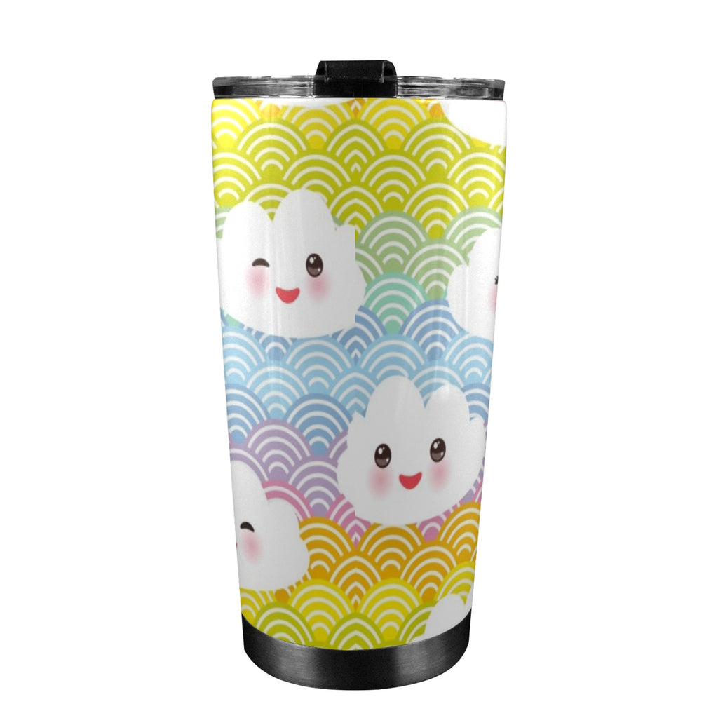 Cute Clouds - 20oz Mobile Tumbler with Lid (Black Lock) 20oz Travel Mug Printed Offshore