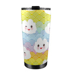 Cute Clouds - 20oz Mobile Tumbler with Lid (Black Lock) 20oz Travel Mug Printed Offshore