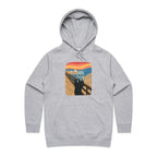 Alien Scream - Womens Hoodie Grey Marle Womens Hoodie Printed In Australia Sci Fi