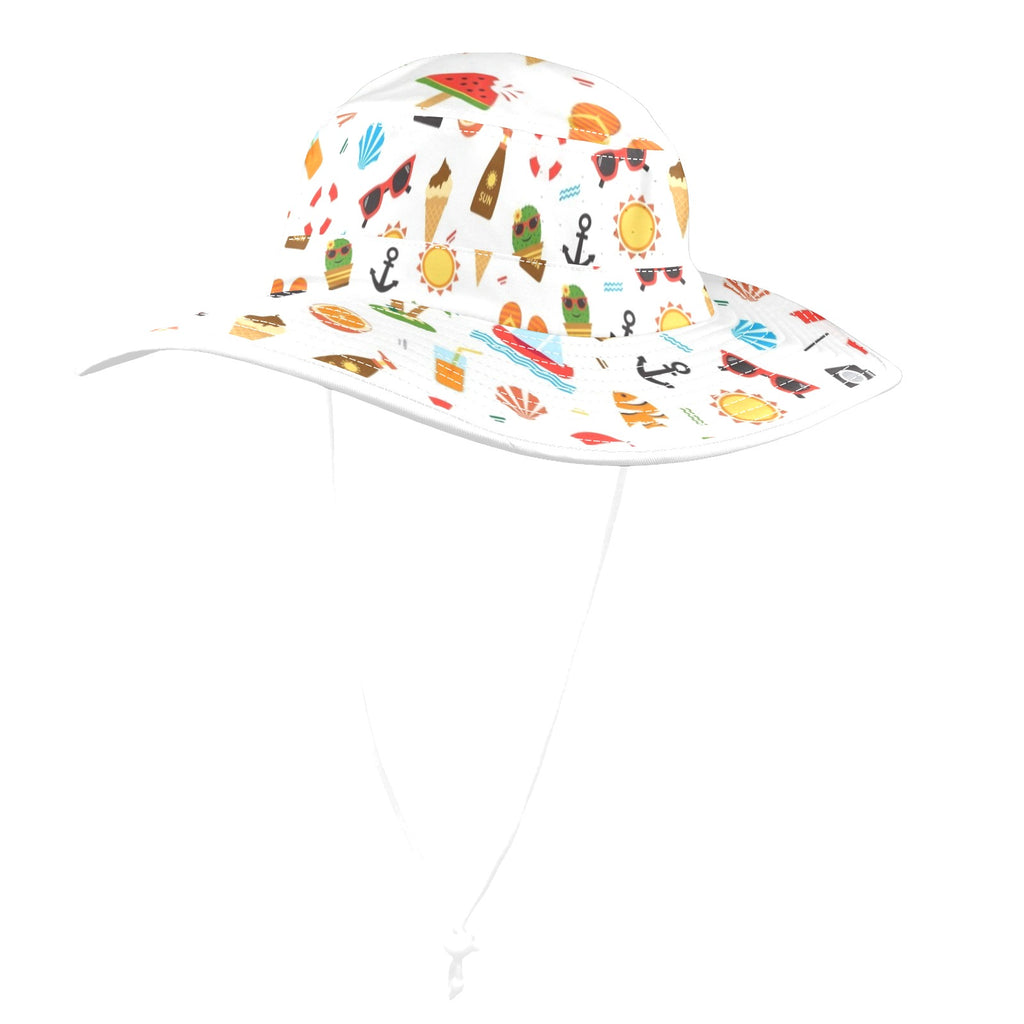 Beach Time Wide Brim Bucket Hat Wide Brim Bucket Hat Printed Offshore Summer Surf
