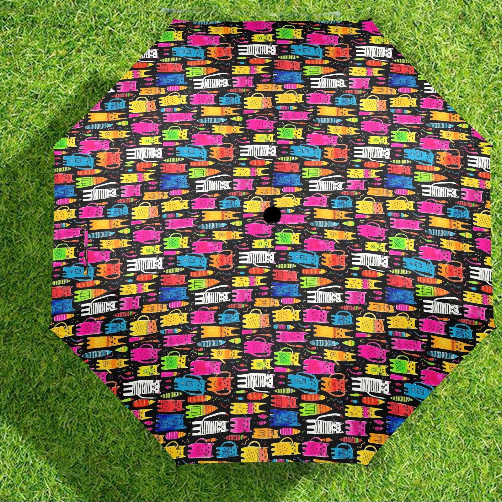 Colourful Cats - Semi-Automatic Foldable Umbrella (Model U12) Semi-Automatic Foldable Umbrella (U12)