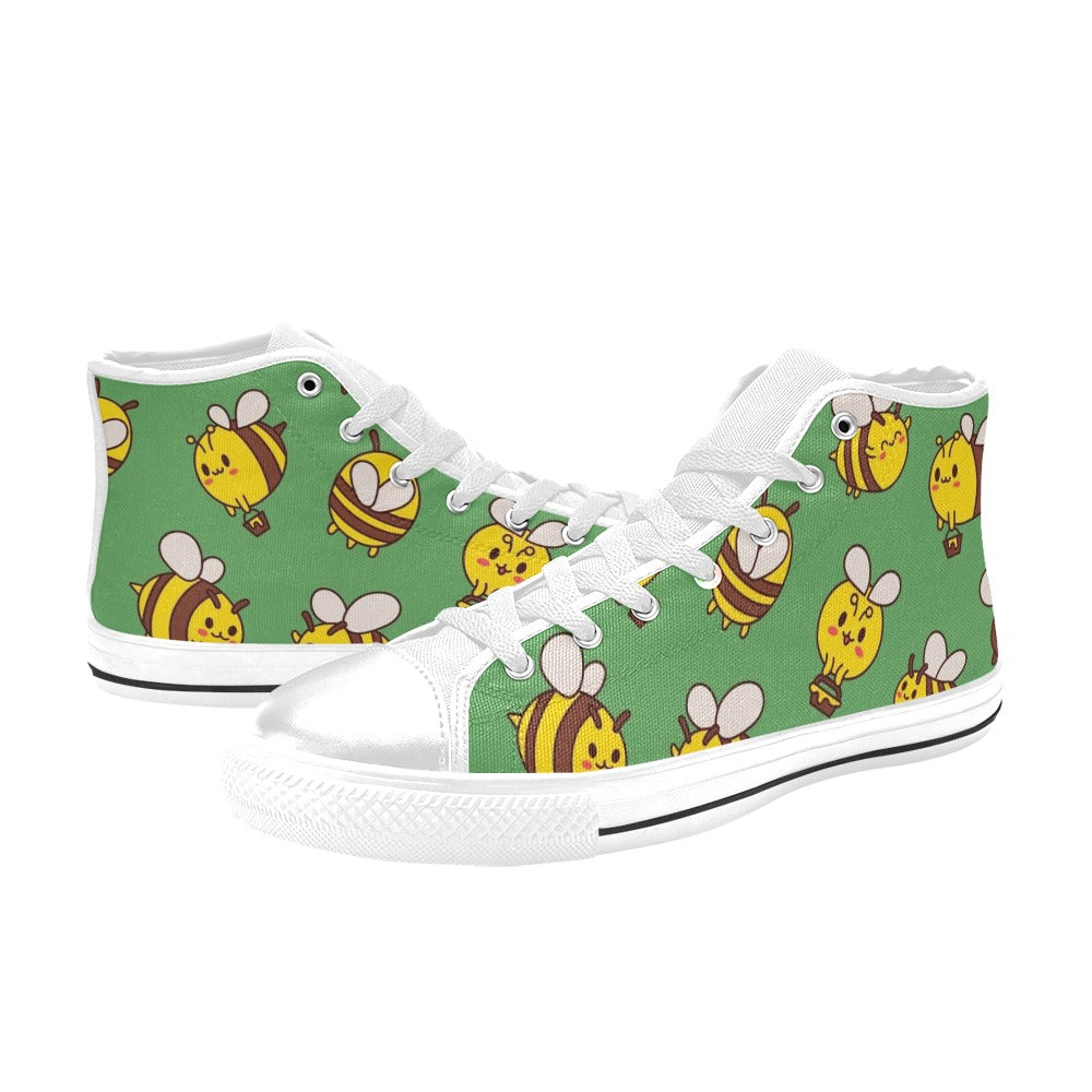 Busy Bees Men's High Top Canvas Shoes Men's Classic High Top Canvas Shoes animal Printed Offshore