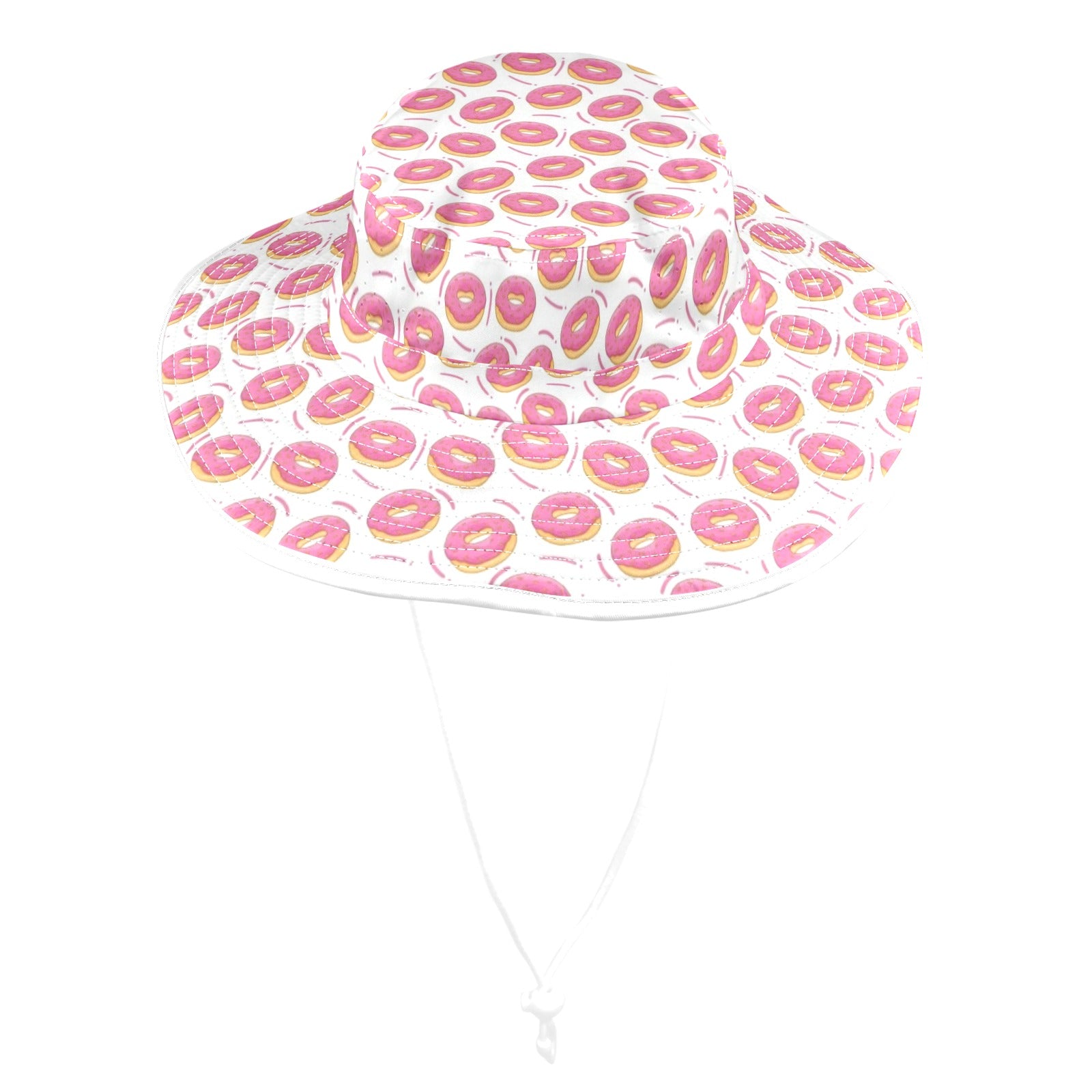 Pink Donuts Wide Brim Bucket Hat Wide Brim Bucket Hat Food Printed Offshore